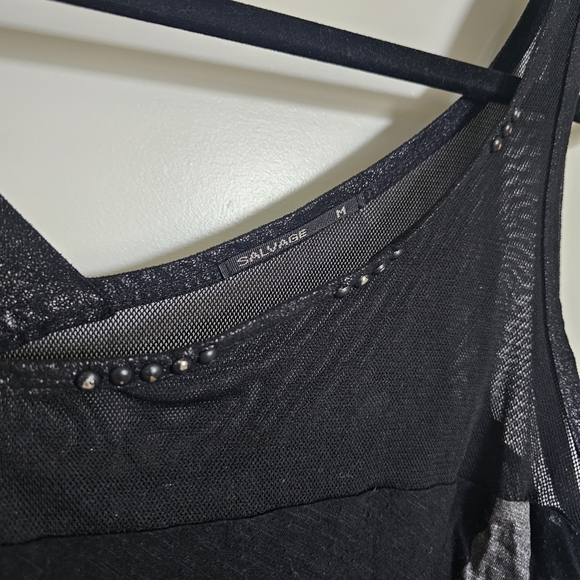 SALVAGE Edgy Black and Gray Asymmetrical Dress. M - Picture 5 of 13